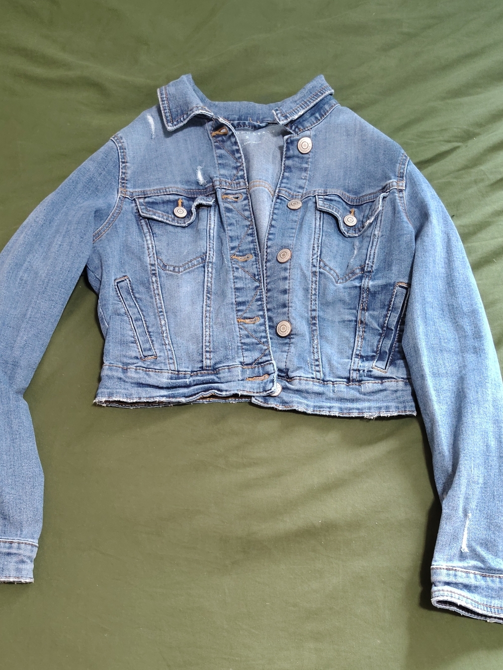Super Cute Cropped Aeorpostale Distressed Denim Jacket
